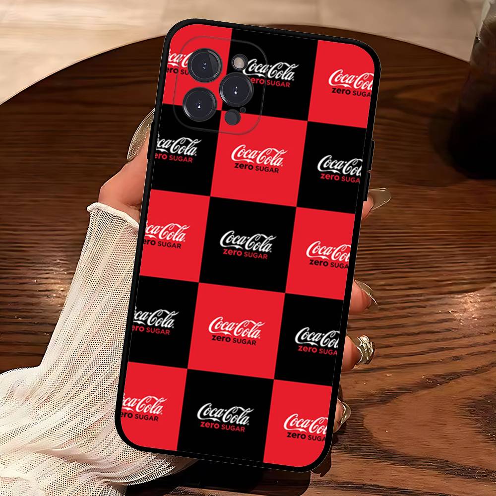 

Brand C-Coca Logo C-Cola Phone Case For IPhone 16 15 14 13 12 11 17 Pro Max Simplicity Back TPU Soft Case iPhone 15