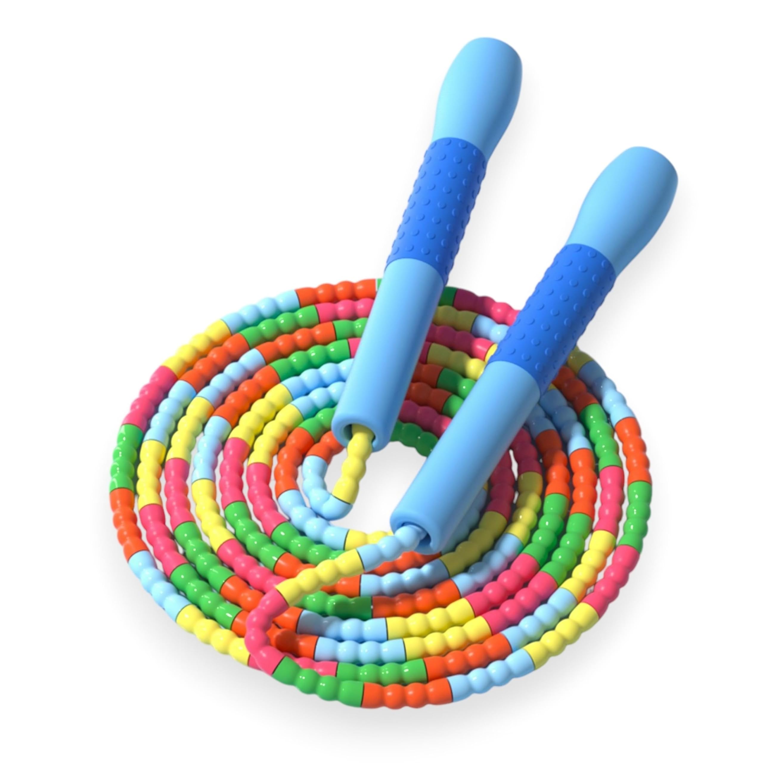 

JUMP Yuedong Kids Jump Rope Bead Rope Lightweight 70g Adjustable Unisex Blue Tangle-Free Soft Beads Non-Slip Grip Storage Bag
