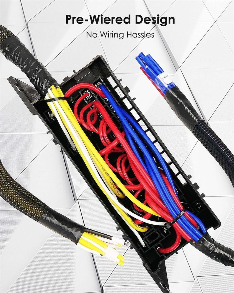 12 24V Vlot Fuse Relay Box Pre-Wired Fuse and Relay Box with 6 Relays and 11 Way ATC/ATO Relay Fuse Box Block For Auto Car