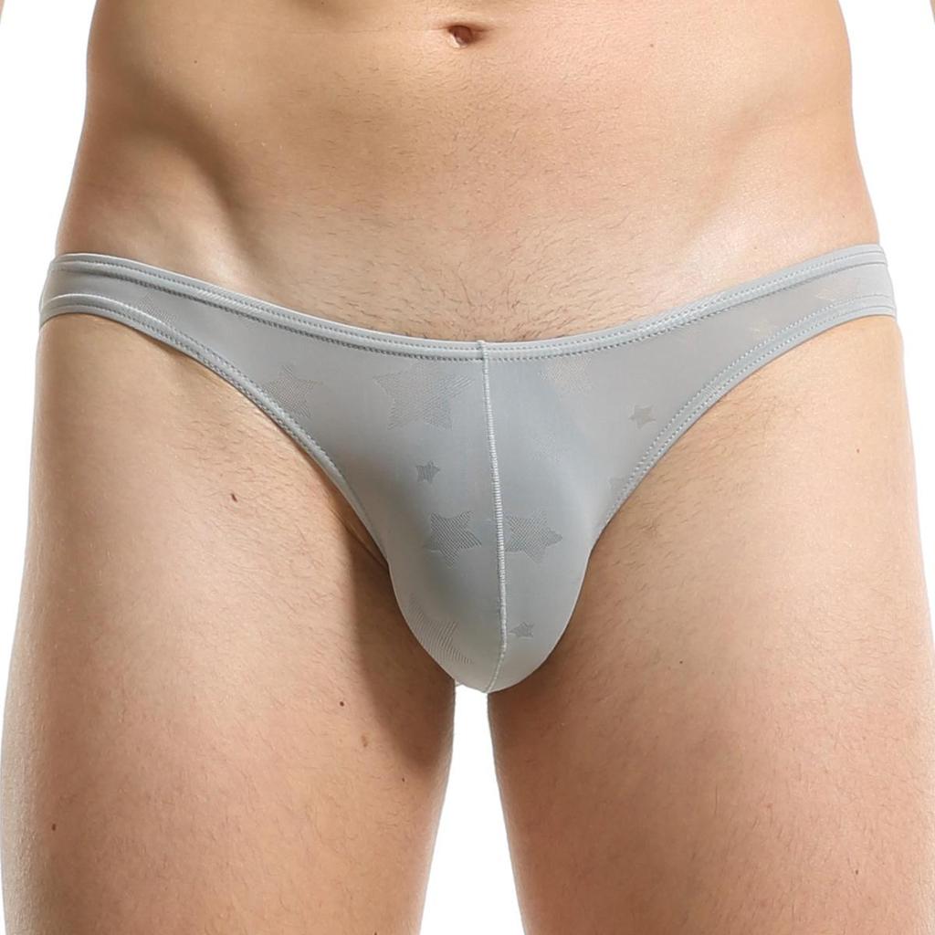 Men's Sheer Triangle Briefs with U Pouch - Breathable, Low Waist, Sexy Bikini Underwear