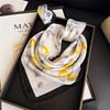New lemon print scarf imitation silk retro high-end sunscreen shawl neck square scarf scarf silk scarf headscarf