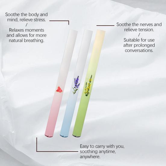 Yangyizhi Herbal Diffuser Pen, Natural Aromatherapy Inhaler Stick with Mullein Thyme, Flavored Air Freshener, Portable Botanical Scent Pen for