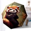 Red panda, Digital art- Automatic Umbrella, Four Seasons Portable Folding Umbrella, Suitable for Men and Women, Travel, Daily Compact Umbrel