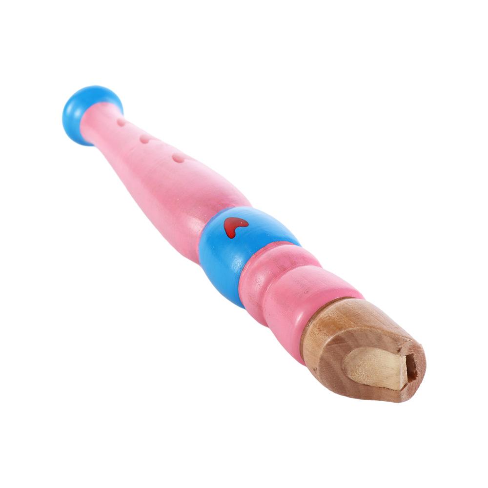 for Children Kids Music Toy 20cm Baby 6-Holes Recorder Short Flute Wooden Flute Cartoon Flute