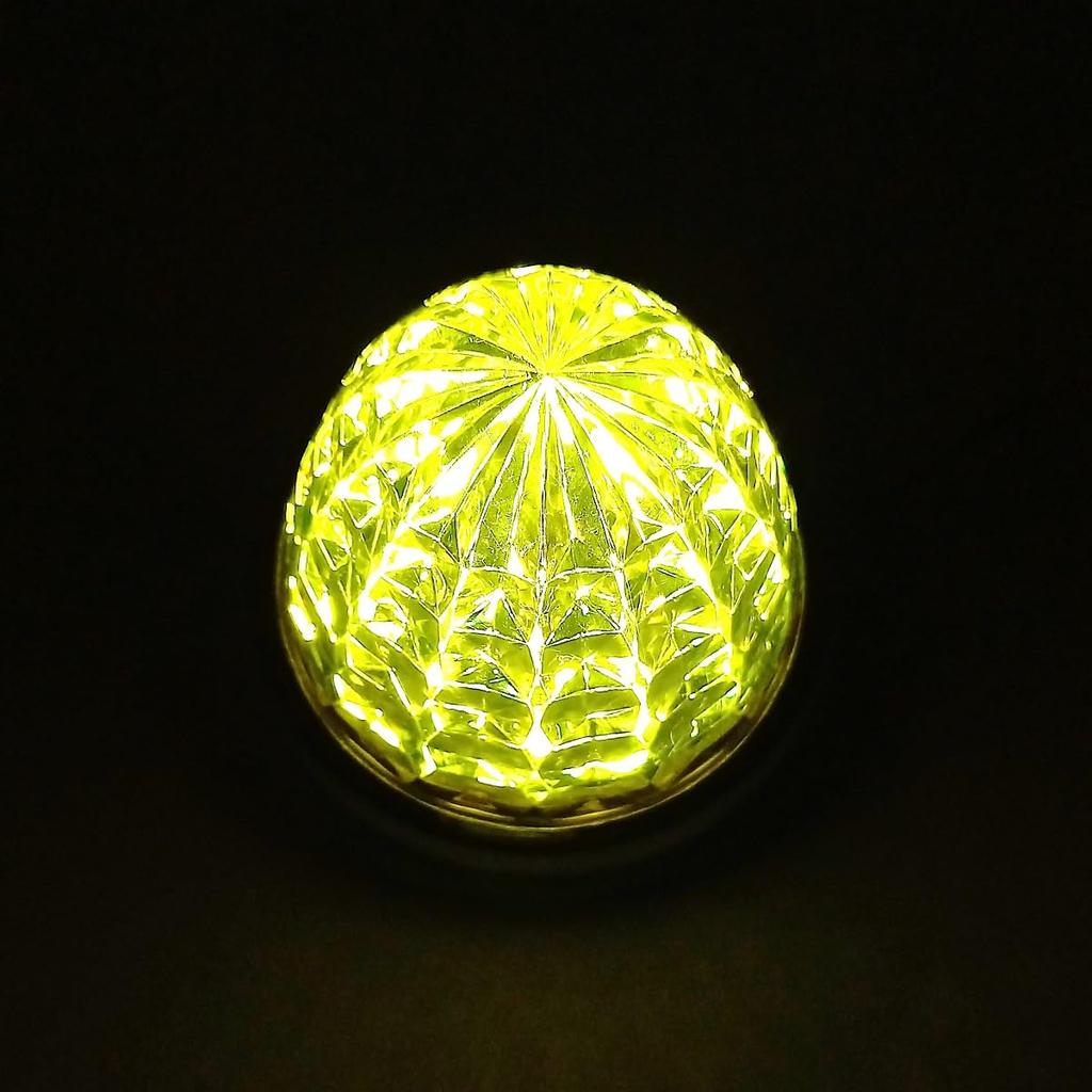 Gearl 24V LED Marker Lamp Side Marker Plated Ring Truck Supplies (Yellow Lens, 2 Pieces)