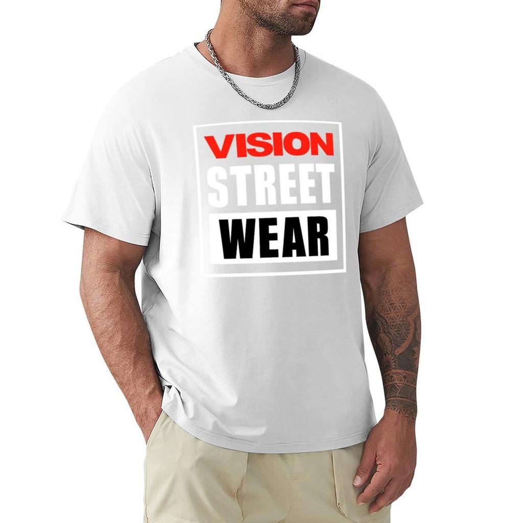Vision Street Wear TShirt Basic Casual Short Sleeve Cotton Shirt
