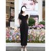 Feather Tube Top French-Style Celebrity-Inspired Slimming Evening Dress for Women