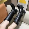 Boots for Women  Spring Autumn Heel Knee Thigh Boots Women's British Style Retro Knight Boots Fashion Shoes  De Mujer
