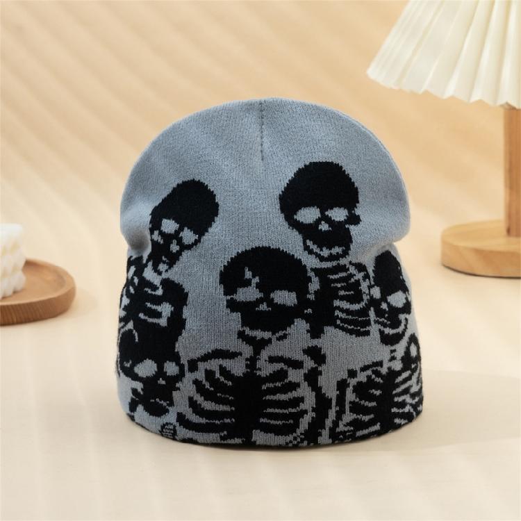 Adult Teens Halloween Jacquard Knitted Hat Winter Warmer Cycling Windproof Hat