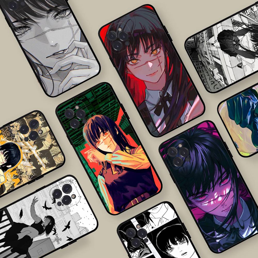 Asa Mitaka Chainsaw Man Anime Manga Phone Case For Iphone 16 15 17 13 14 12 11 Pro Max Plus Black Shell Cover Case
