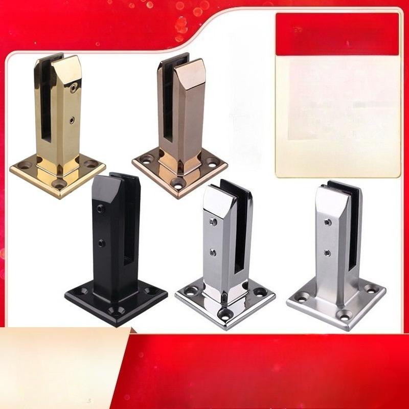

Panel Pool Fence Stainless Glass Staircase Bracket Mount Fasteners Clips Staircase Railing 90 Degree Installation Glass Support BLACK