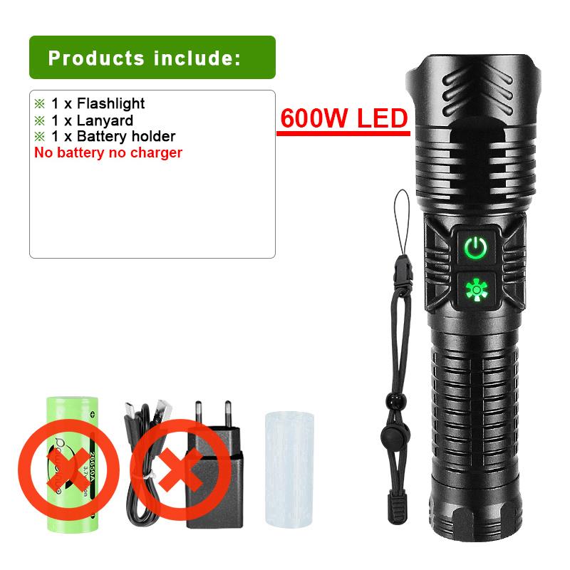 

6000LM мощный светодиодный фонарик 18650 фонарь USB перезаряжаемый COB светодиодный фонарик 2000M дальний выстрел кемпинговый фонарь чёрный