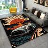 Japanese-style Sports Car Pattern DoorMat, Non-slip Carpet, Suitable for Living Room, Bedroom, Bathroom, Holiday Home Decoration