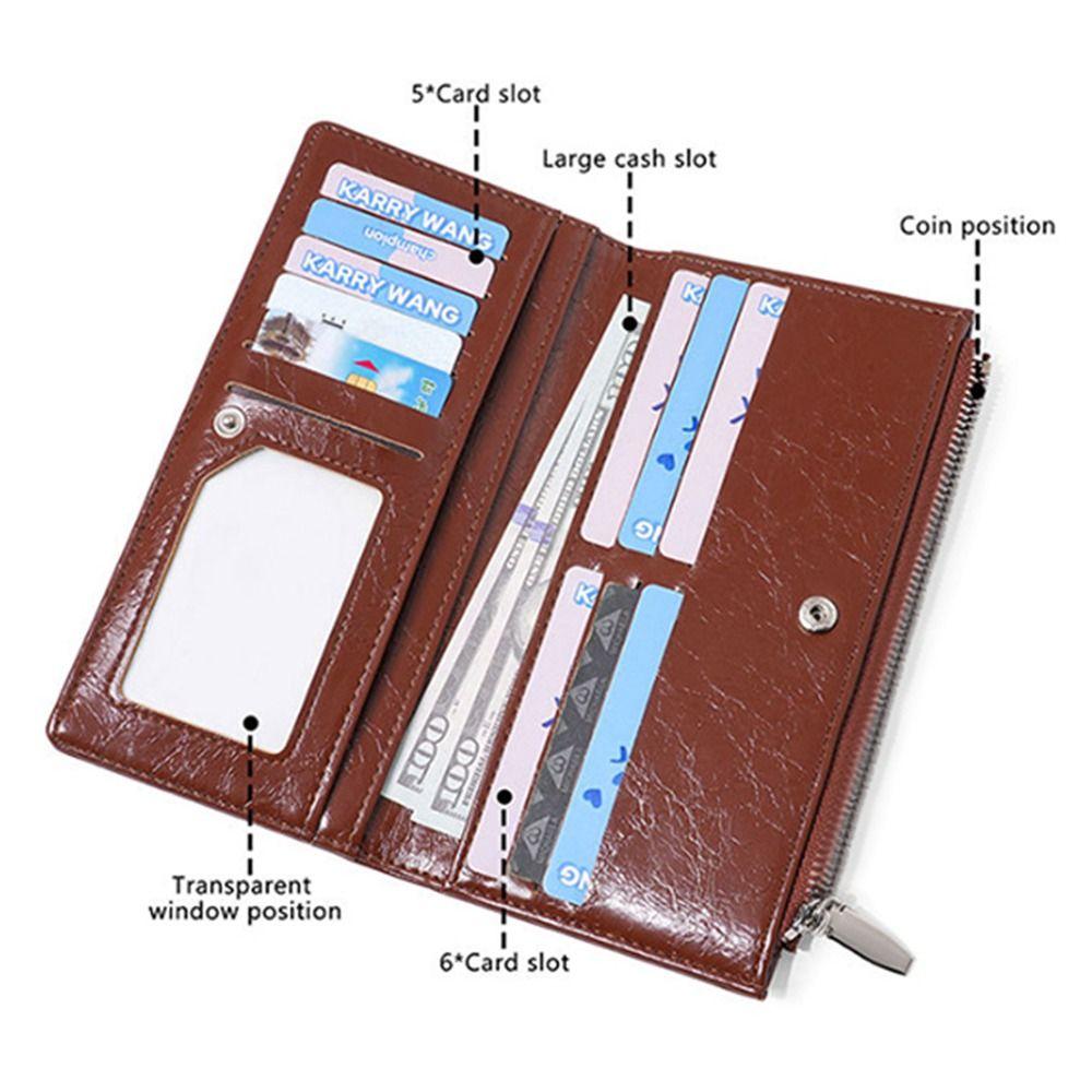 INS Multi Slot Long Wallet Zipper Bow Strap Design Card Holder Coin Purse Women