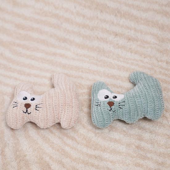 Cartoon Design Cat Toys Corduroy Fabric Tough Catnip Rattle Paper Cat Toy Soft Elastic Filling Interactive Chew Toy for Kittens and Adult Cats Indoor