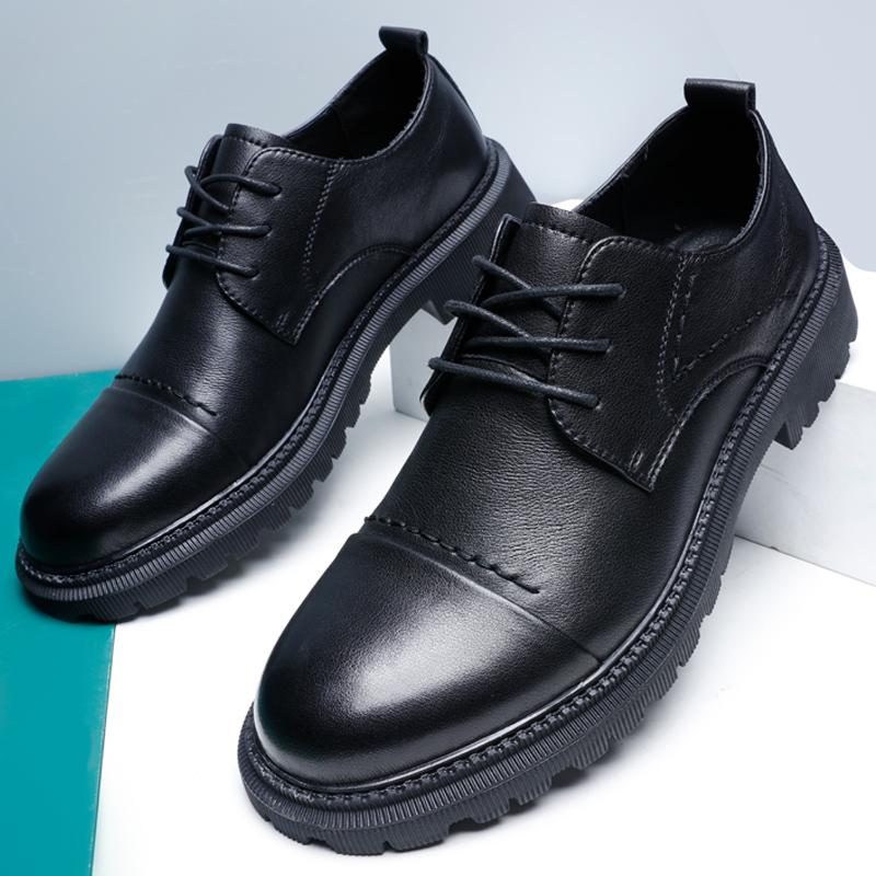 Herrenschuhe Koreanische Trendy Weiche Unterseite Weiche Oberfläche Business Inner Heighten Formelle Lederschuhe Mode Täglich Schwarze Freizeitschuhe
