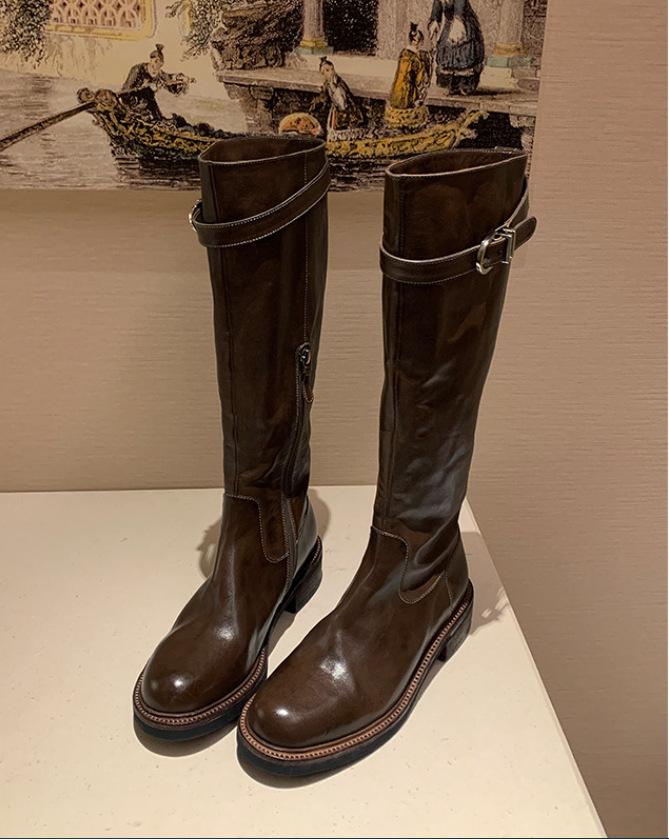 Woman Shoes Fashion Gothic Knight Boots New Punk Style Motorcycle Boots Designer Shoes for Women Luxury Knee High Boot Zapatos