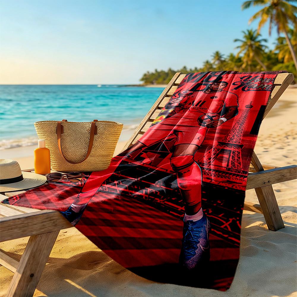 Mbappe Customize Text Beach Towel Soft Durable Quickdry Suitable For Swimming Gym Camping Yoga Vacation