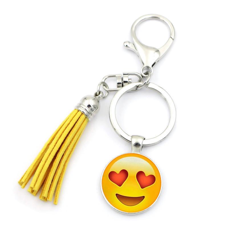 Adorable Funny Expression Time Gem Keychain Pendant Creative Unique Tassel Charm