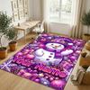 Christmas Theme Crystal Velvet Rug Personalized Custom Name Text Soft Floor Mat Home Decor