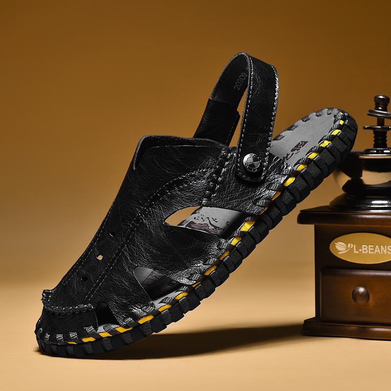 Męskie Ręcznie Robione Męskie Czarne Sandały Modne Letnie Sandały Bestsellery W 2024 Produkty Buty dla Mężczyzn z Repliką Projektanta