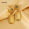 European & American INS Style High-End Plaid Square Stainless Steel Stud Earrings for Women - Retro Fashion & Versatile Design
