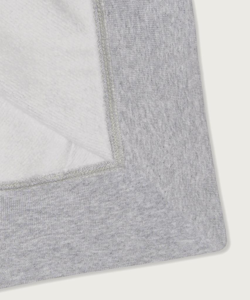 Reverse Weave Loose Fit College Hoodie Light Grey