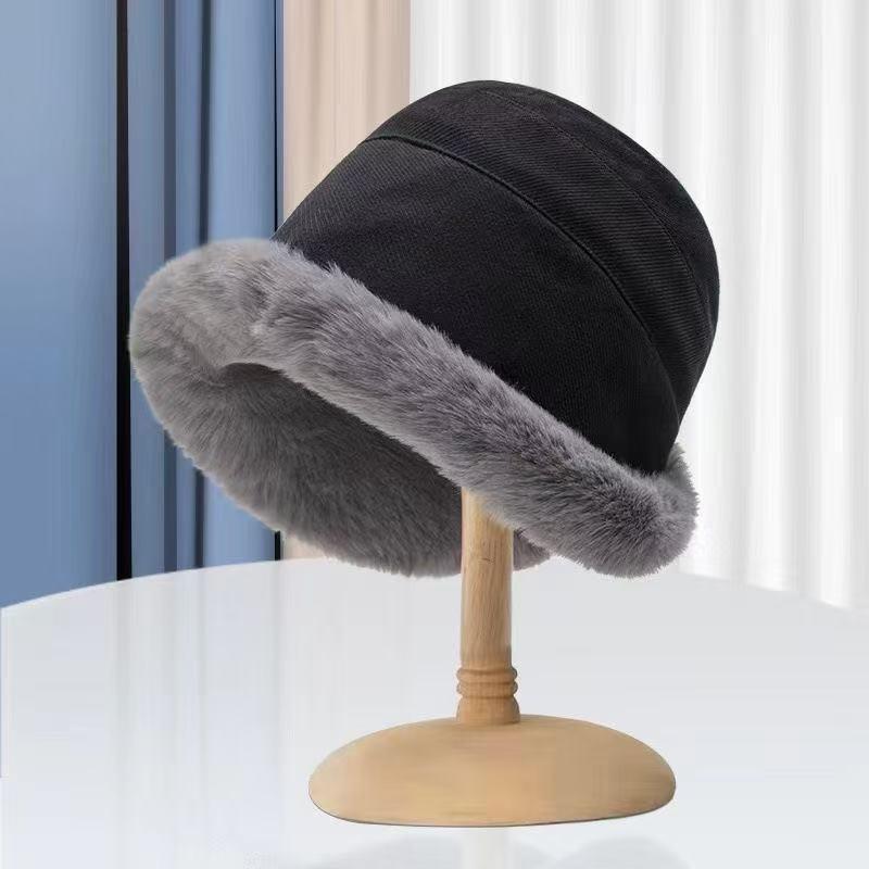 Women s Winter 2023 Plush Bucket Hat - Plus Velvet, Thickened, Windproof, Warm, Mongolian Style Basin Hat
