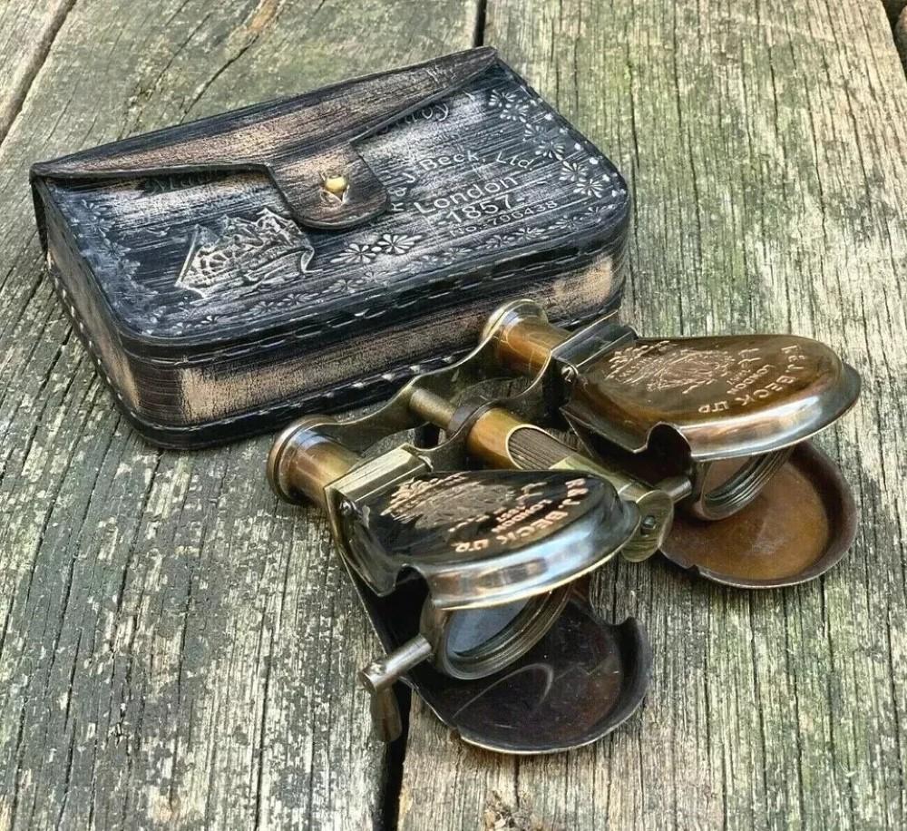 Wintage Lornetka Składana Monokular Teleskop Luneta Mosiądz Solidny Antyczne Wykończenie