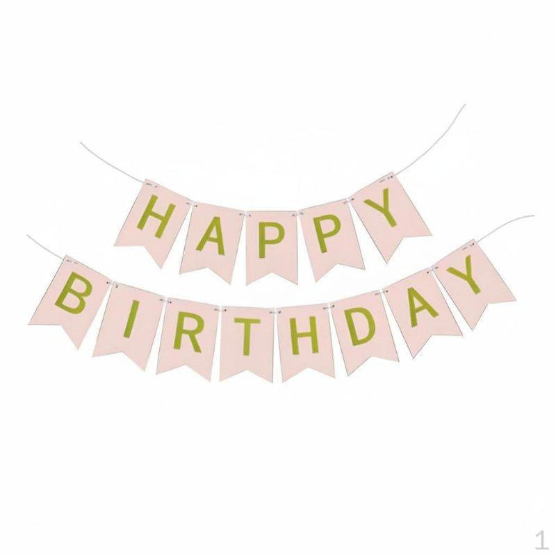 Birthday Banner, Colorful Foil Fishtail Festive Greetings Bunting, Party Decor, Romantic Hanging