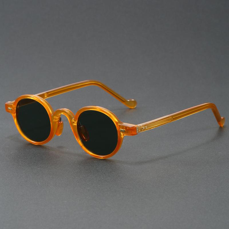 Orange Retro Round Sunglasses for Women Men Classic Luxury Designer Steampunk Hip-hop UV400