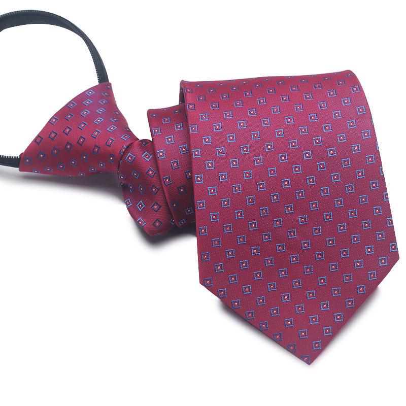 Men's 8cm No-Knot Zipper Tie - Easy-Pull Business Formal Tie