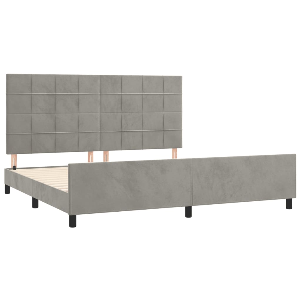 Bed Frame without Mattress Light Grey 200x200 cm Velvet
