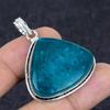 Blue Amber Gemstone Handmade 925 Sterling Silver Jewelry Pendant 1.77" G2i13
