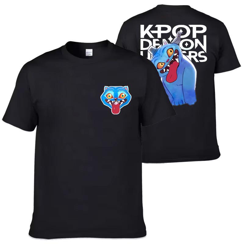 K-pop Lovkyně démonů Rumi Mira Zpey Vzor filmu Unisex Originální Harajuku styl Vysoce kvalitní bavlněné tričko Streetwear