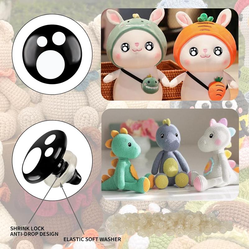 100PCS Plastic Eye 8-16mm Doll Eye Cartoon Safety Eye DIY Handmade Doll Bear Craft Supplies Stuffed Toy Doll Accessories Gift