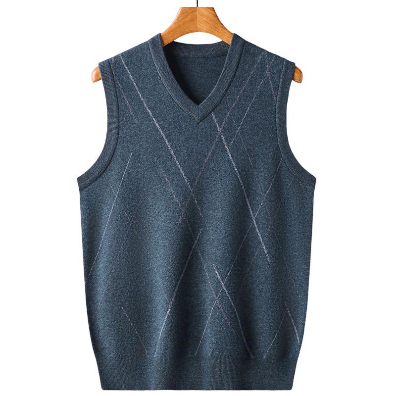 

ROMON Men s 100% Pure Wool V-Neck Knitted Vest 3XL 190/104A