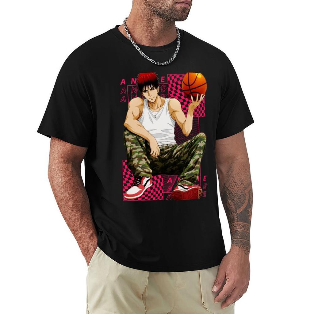 Taiga Kagami Kurokos Basketball Y2k Anime Design Tshirt Gym Wear Breathable Short Sleeve Tee