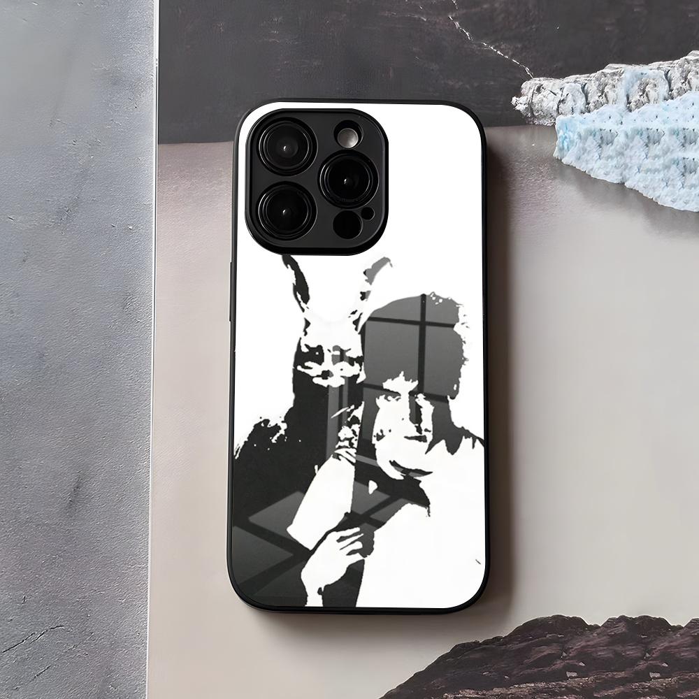 D-Donnie D-Darkos Phone Case For IPhone 17 Air 16 E Pro Max 15 14 13 Mini 12 Pro 11 Max Plus Black Glass Cover