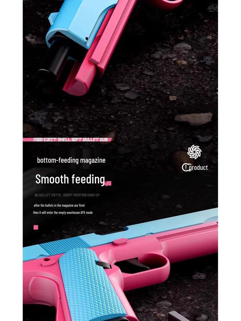 1911 Burst Fire Blowback Toy Gun: Soft Bullet Glock & Desert Eagle Style for Boys