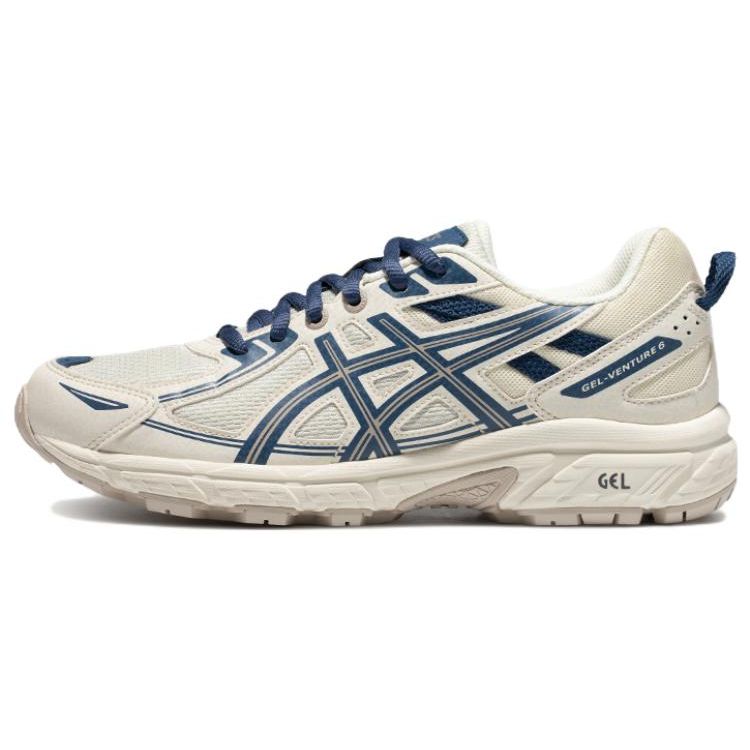 Asics Gel-Venture 6 Comfortable Fashion Functional Style Fabric Synthetic Leather Low-Top Casual Running Shoes Women Sneaker White Blue 1012B359-100