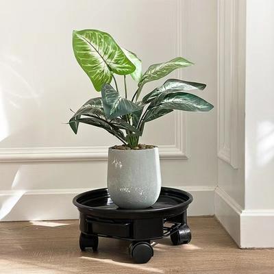 Round Movable Flower Pot Tray Heavy Duty Flower Planter Stand Flower Pot Mover  Balcony Yard