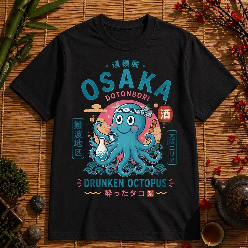 T-shirt Poulpe Ivre d'Osaka – T-shirt Graphique Street Food Japonais