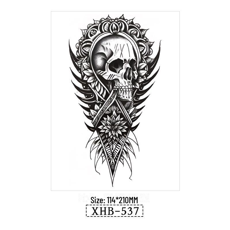 

Водонепроникні Чорні Тату-наклейки на півруки з тваринами 114*210MM