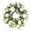 Camellia Eucalyptus Wreath Artificial Leaves Wedding Living Room Decor