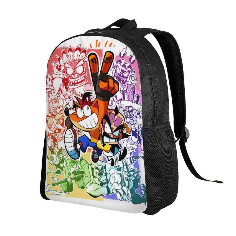 Crash Bandicoot Cartoon Backpack Daypack for Hiking Anime Bag Notebook Bag-LDYH313