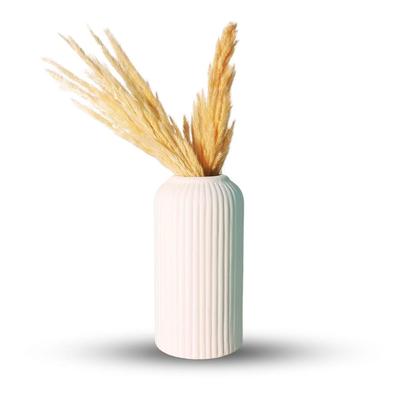 Latest Ceramic 'White Flute Vase' 6 Inch | Decorative Flute Vase for Dried Flowers and Pampas Grass | Vases for Home Decor