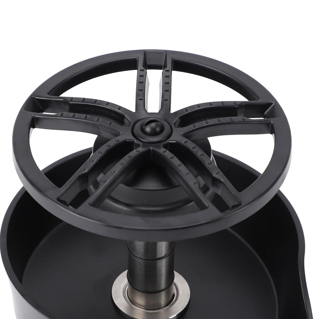 Automatic Rotating Cup Washer with Hose and Tee G1/2 Male Thread Pull Out Glass Rinser for Teahouse KTV Kitchen Sink Black ABS Basin US 9/16 Hose