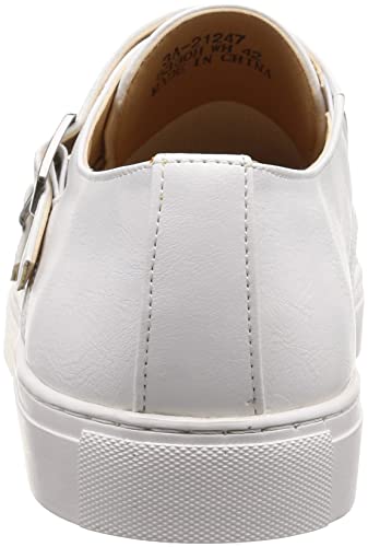 Dedes 6330-H Men's Double Monk Strap Straight-Tip Sneakers, White, Size 27.0 cm, 3E