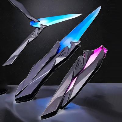Tactical Shooter Foldable Butterfly Blade - 3D Engraved Collectible Toy Portable Melee Gear for Cosplay/Gaming Accessory Gifts